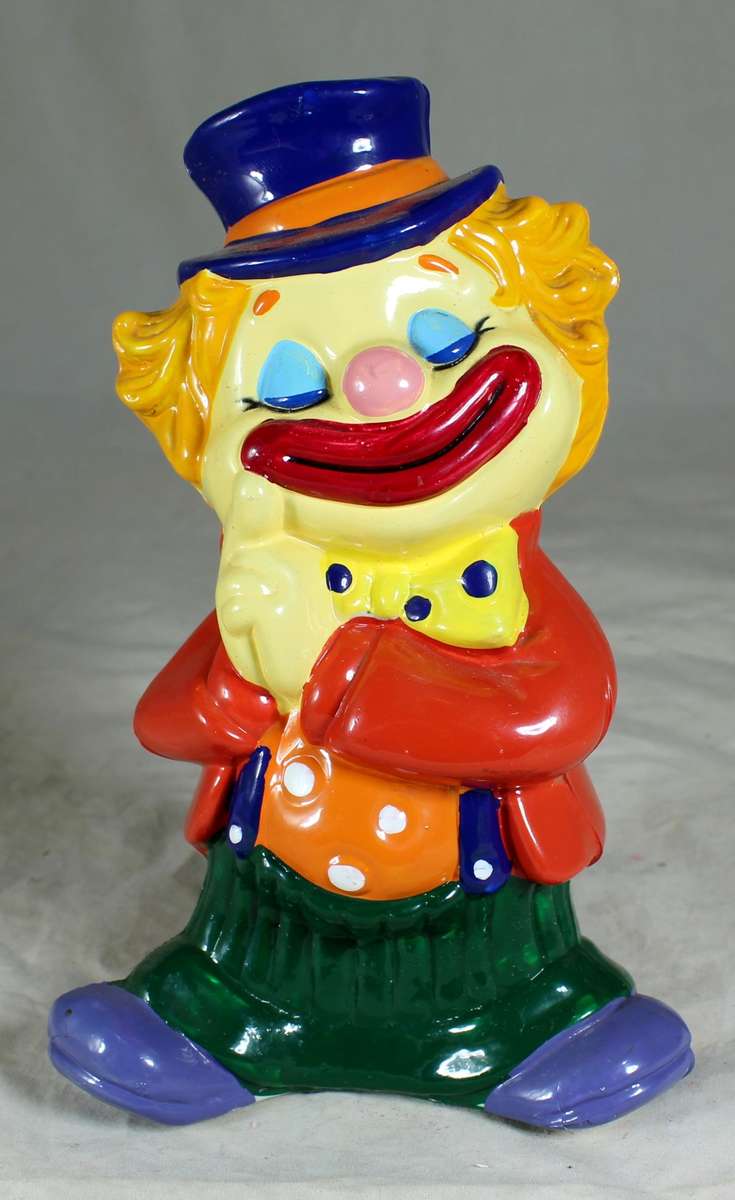 Plastic smiling clown - piggy bank