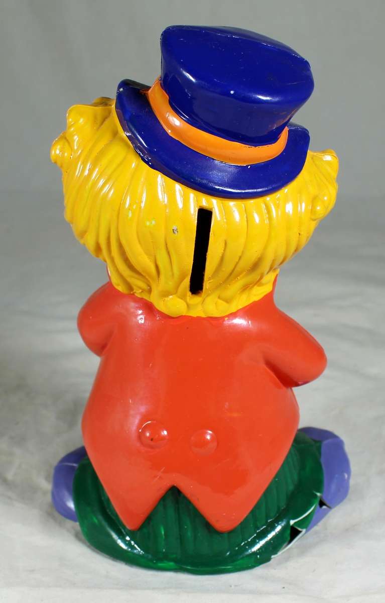Plastic smiling clown - piggy bank