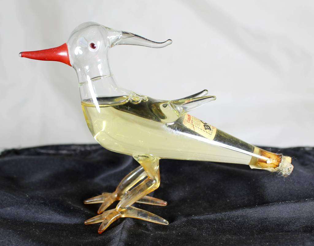 Bols - Curacao Triple Sec - hand blown, glass bird