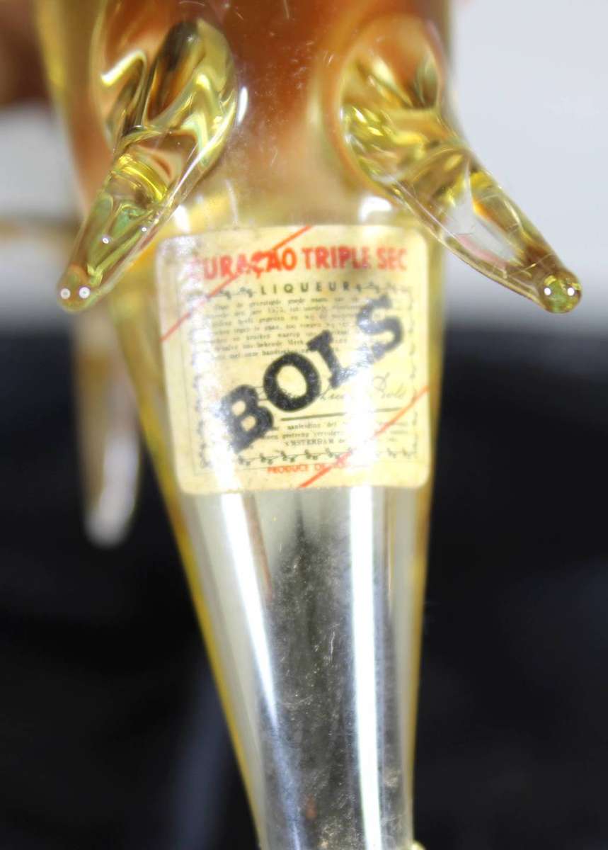 Bols - Curacao Triple Sec - hand blown, glass bird