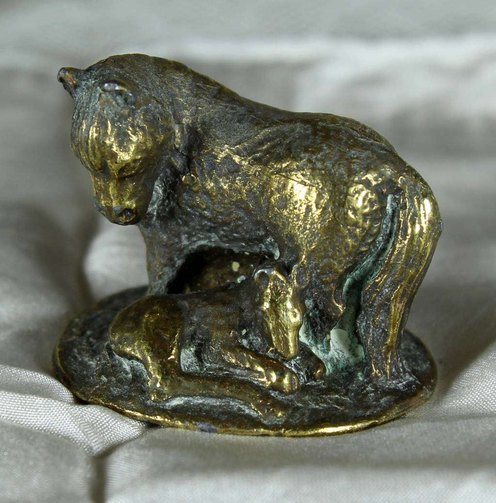 Brass Horse with Foal