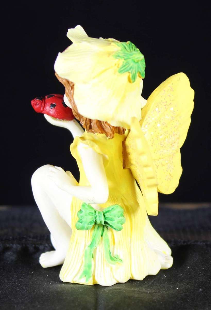 Flower fairy - yellow wings with ladybug