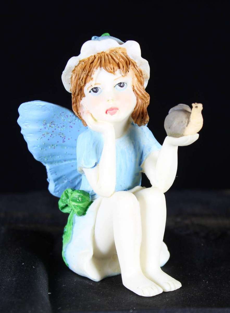 Flower fairy - blue wings with snail