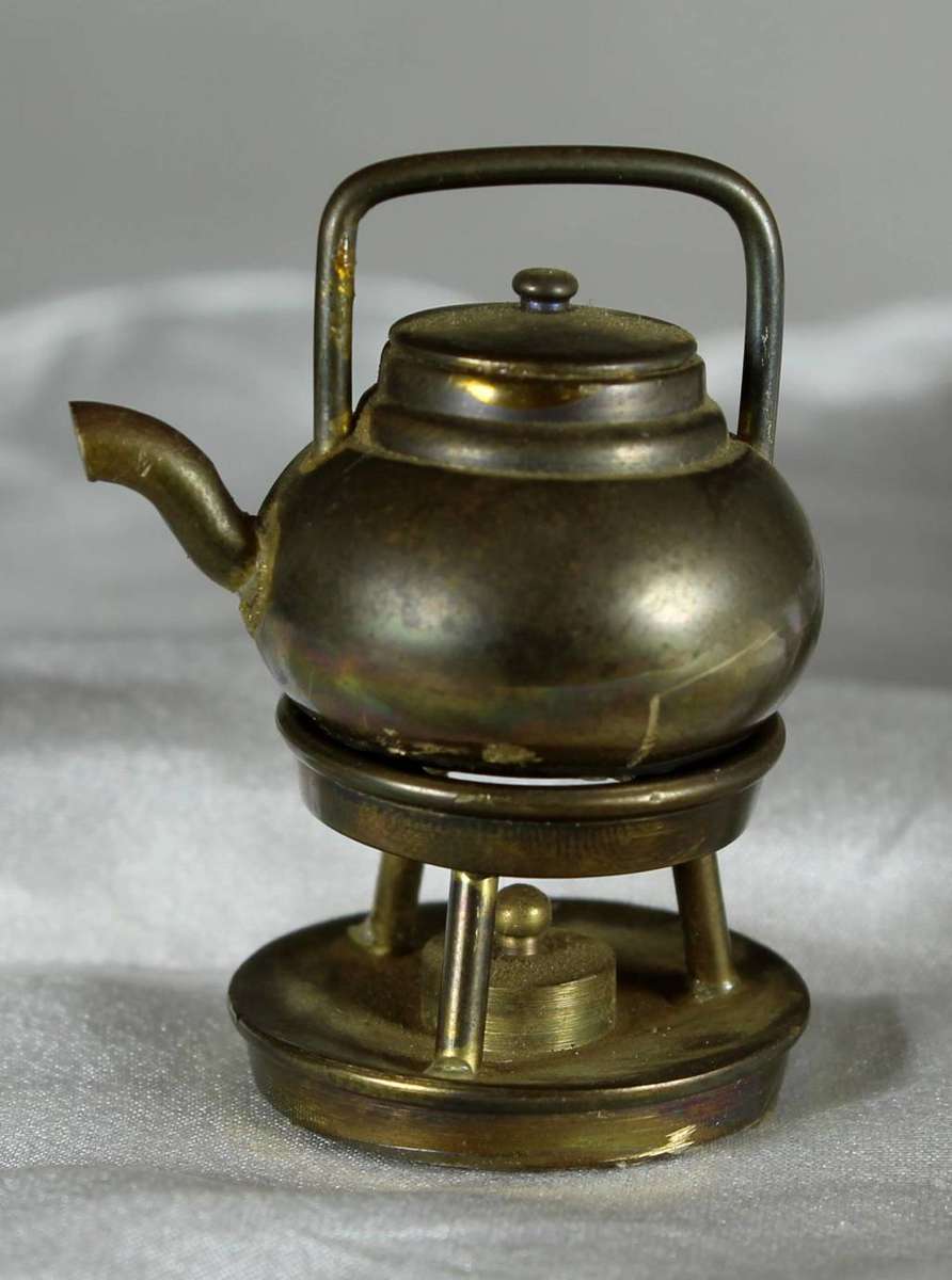 Miniature Brass - Gas Burner With Kettle