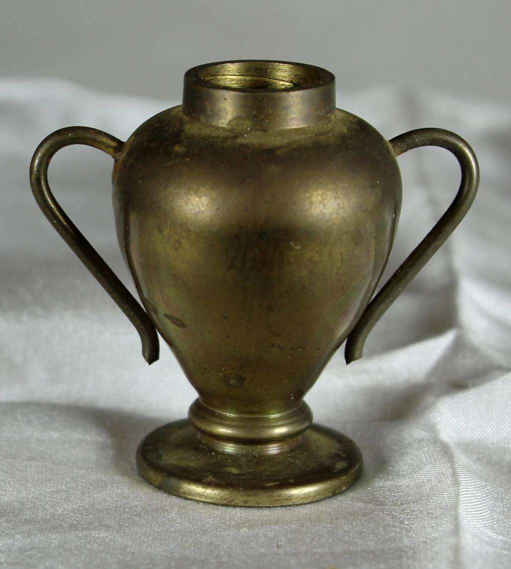 Miniature brass two handled vase