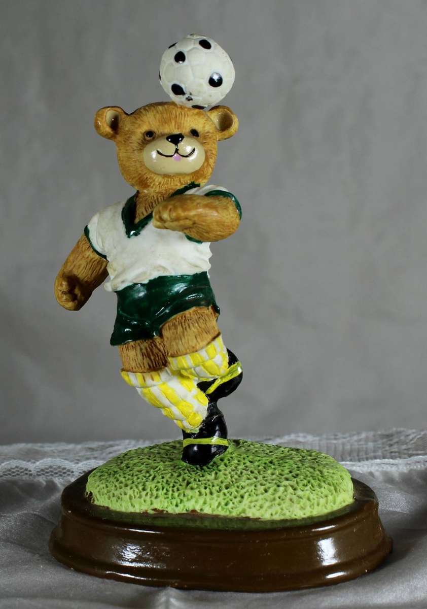 World Cup soccer bear on stand