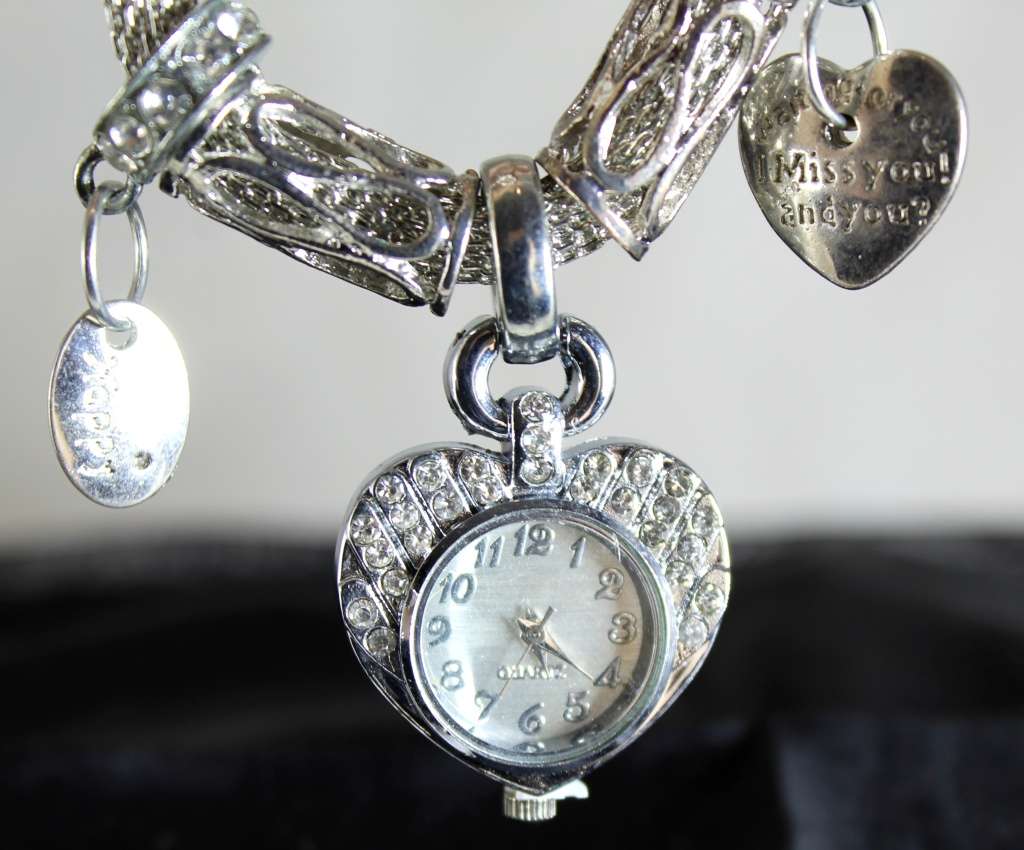Quartz - Silver Bracelet Watch with Charms - A stunner!
