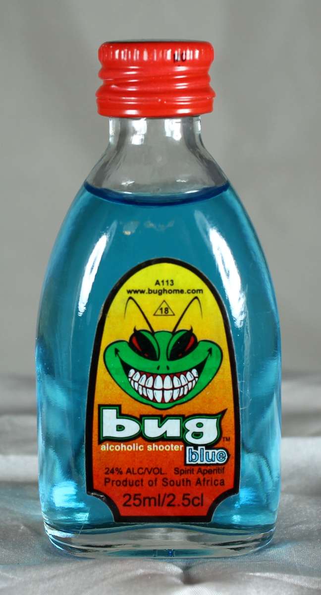 Mini liquor bottle - Bug blue - Shooter (25ml)