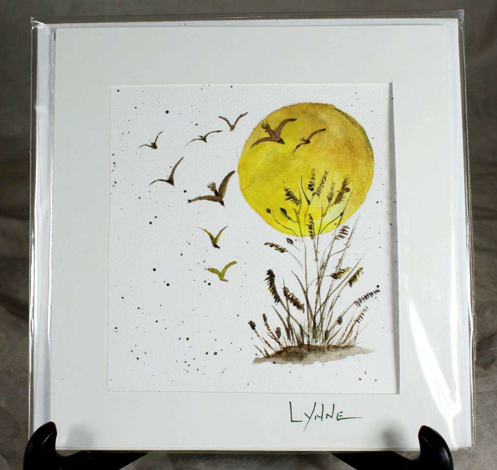 Lynne Jackson - birds in flight - watercolor greeting card