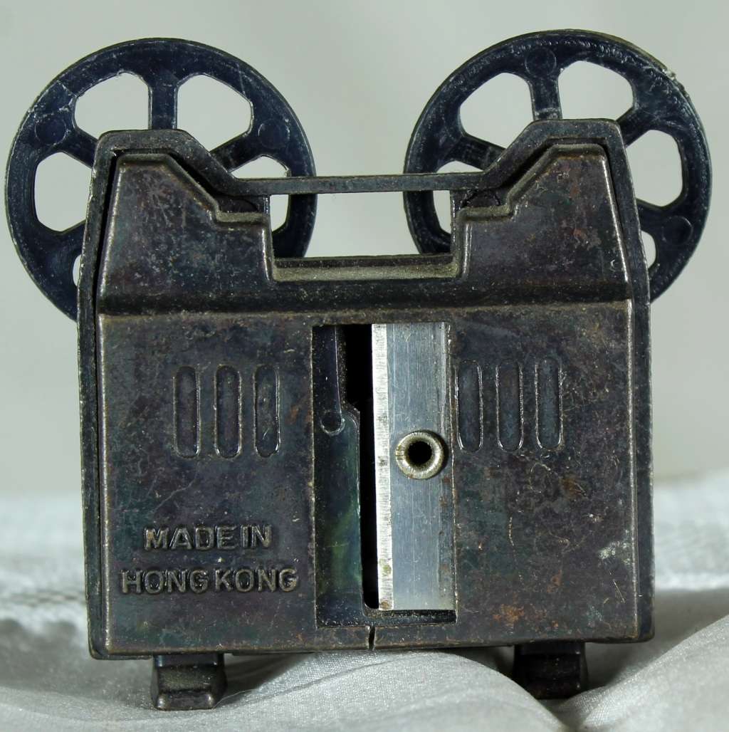 Miniature brass pencil sharpener - movie projector
