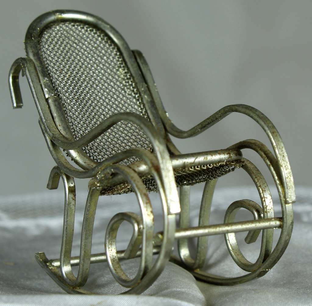 Miniature silver plated rocking chair