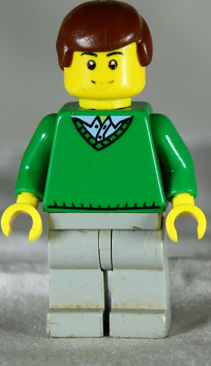 Lego mini figurine - Man with green v-neck sweater (CTY0318)