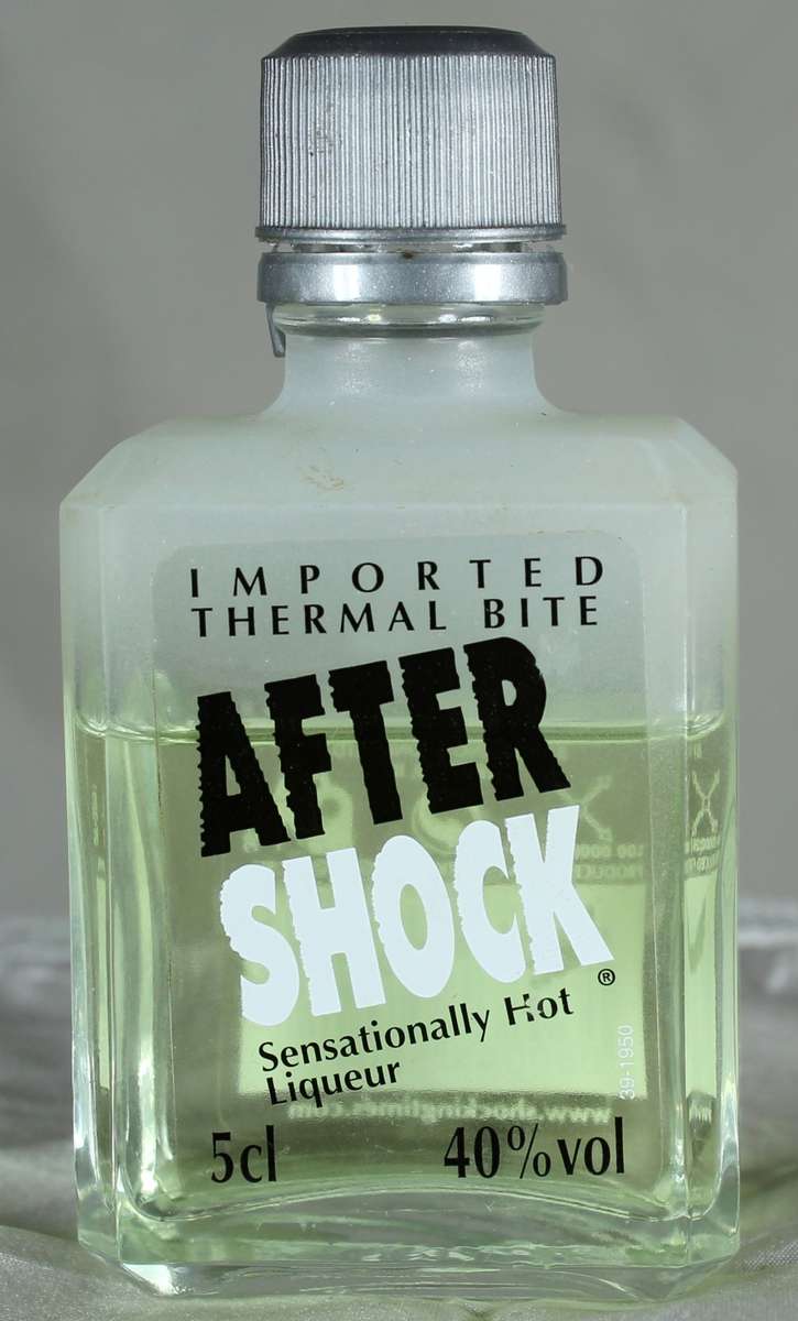 Mini liquor bottle - After Shock - green