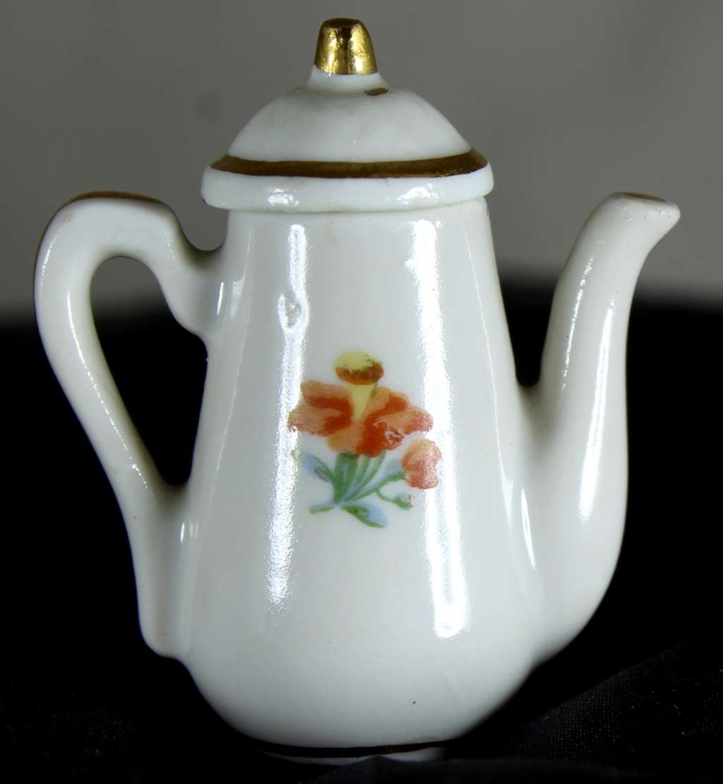 Limoge Coffee Kettle with Victorian Scene - BID NOW!!!