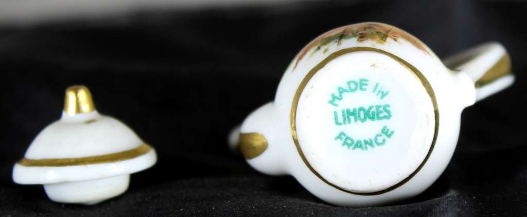 Limoge Coffee Kettle with Victorian Scene - BID NOW!!!