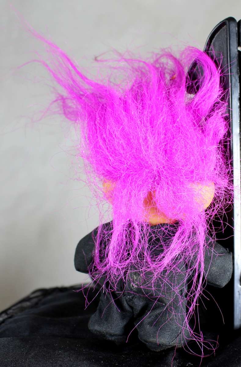 Troll with Pink Hair in Skeleton Suit - BID NOW!!!