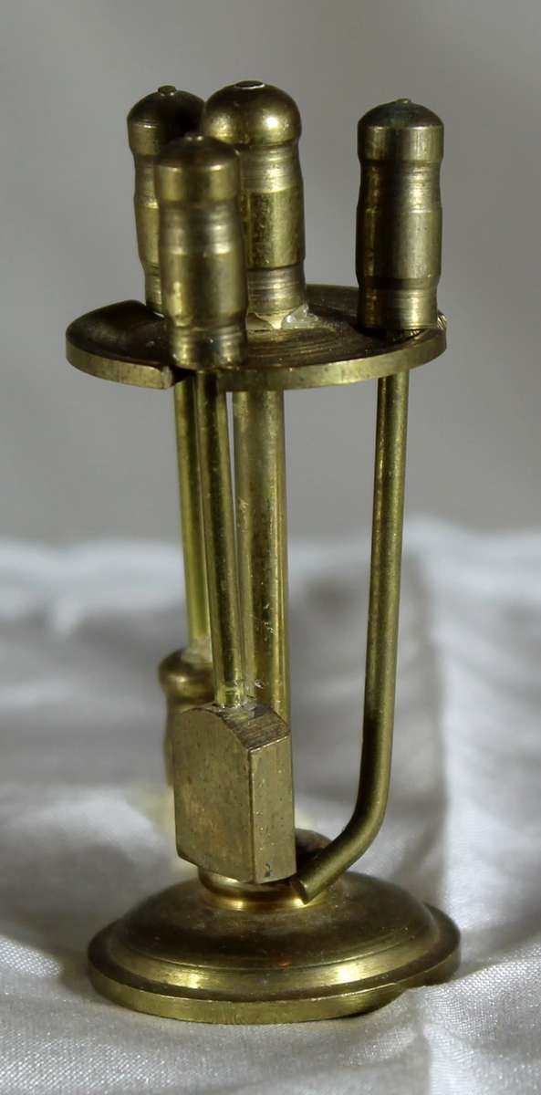 Vintage Miniature Brass Fireplace Tool Set - BID NOW!!!
