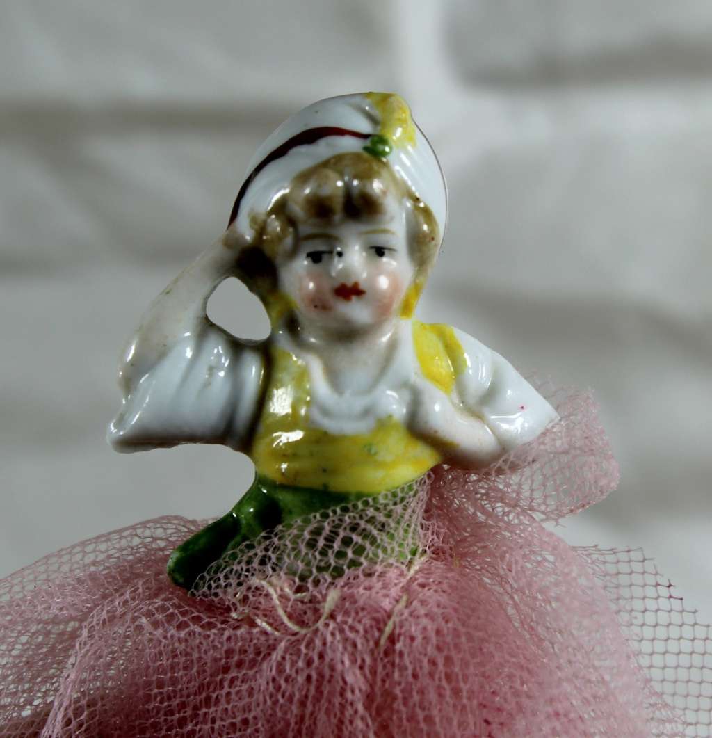 Half Doll with Pink Net Skirt - BID NOW!!!