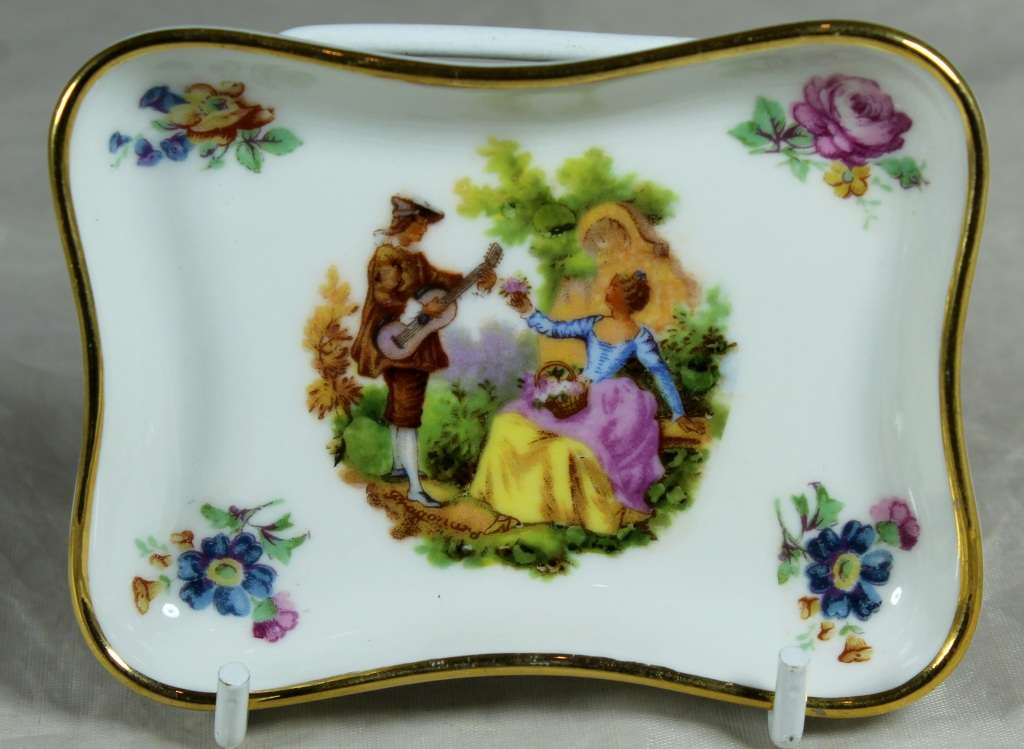 Limoges Trinket Plate - Lady & Gentleman Victorian - BID NOW!!!