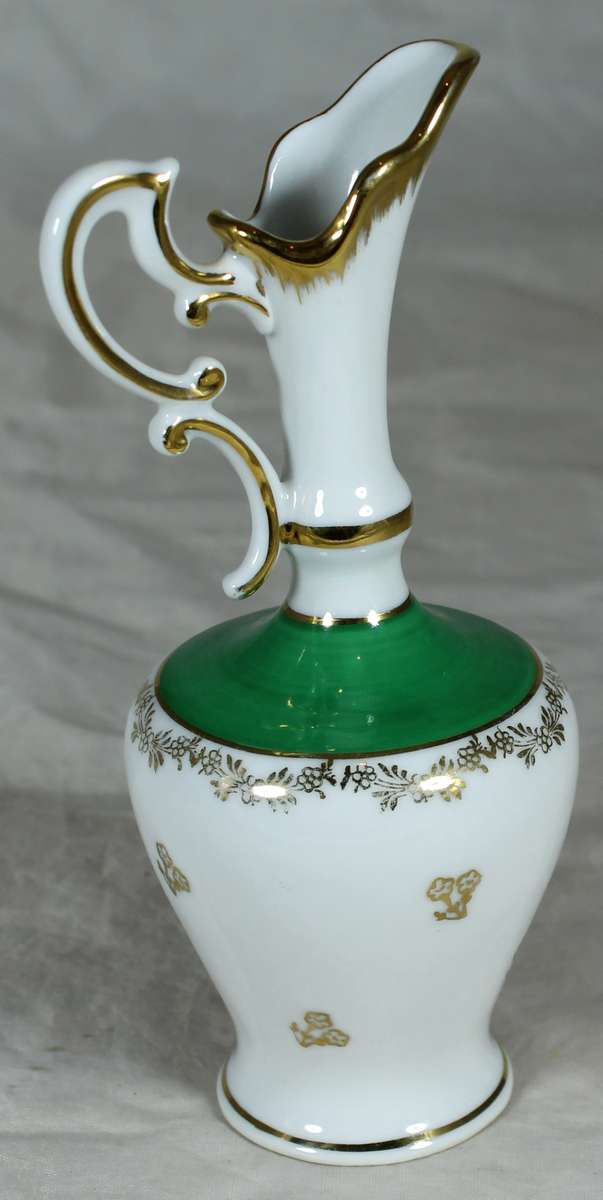 Vintage Limoge Porcelain Vase - Victorian Scene - Hand-painted with Golden Trim - BID NOW!!!