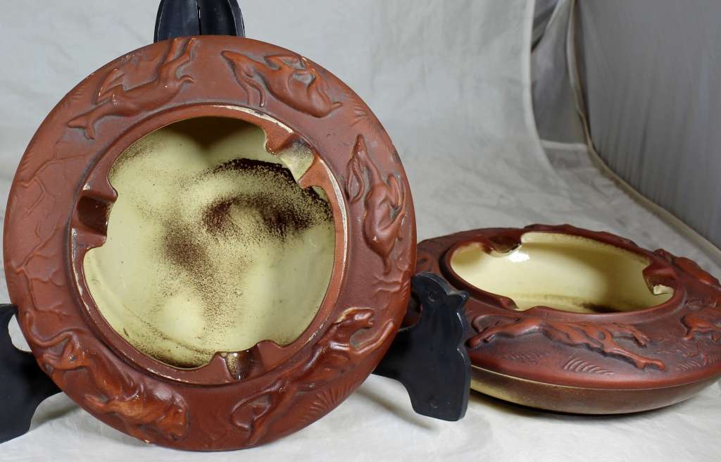 Pair of Large Crescent Ware Ashtrays - Kruger Park - BID NOW!!!