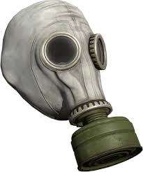 New Vintage White Soviet GP Gas Mask (with canister and carrying bag)
