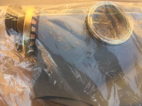 New Vintage White Soviet GP Gas Mask (with canister and carrying bag)