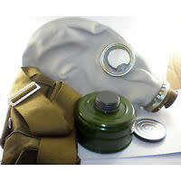 New Vintage White Soviet GP Gas Mask (with canister and carrying bag)