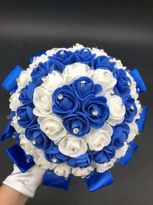 PE/silk Bridal Bouquets deep blue 20cm