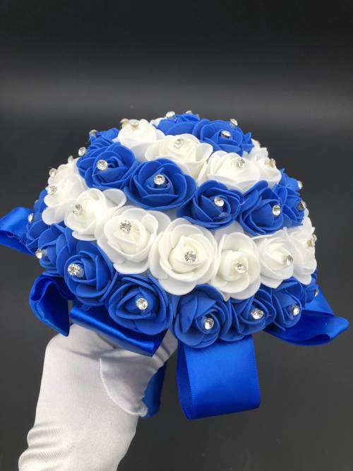 PE/silk Bridal Bouquets deep blue 20cm