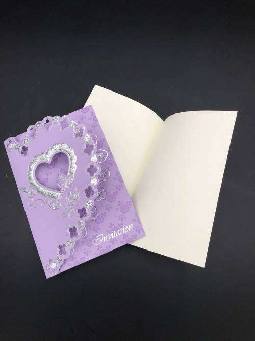 Beautiful wedding invitation card set purple
