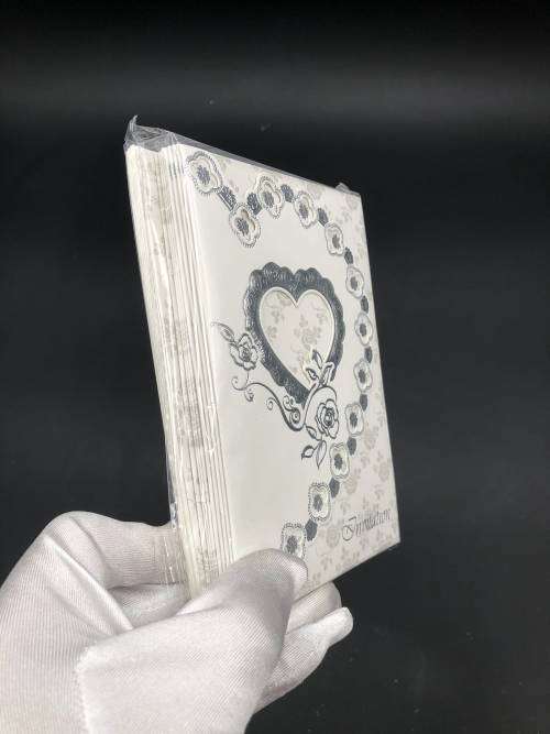 Beautiful wedding invitation card set white