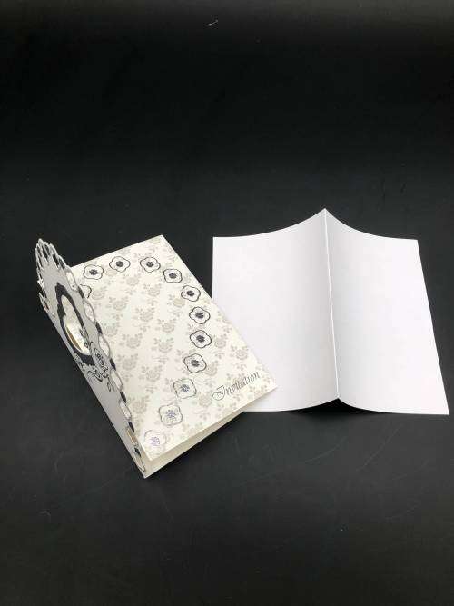 Beautiful wedding invitation card set white