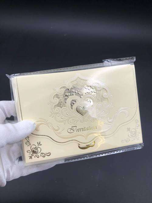 Boutique wedding invitation card set golden