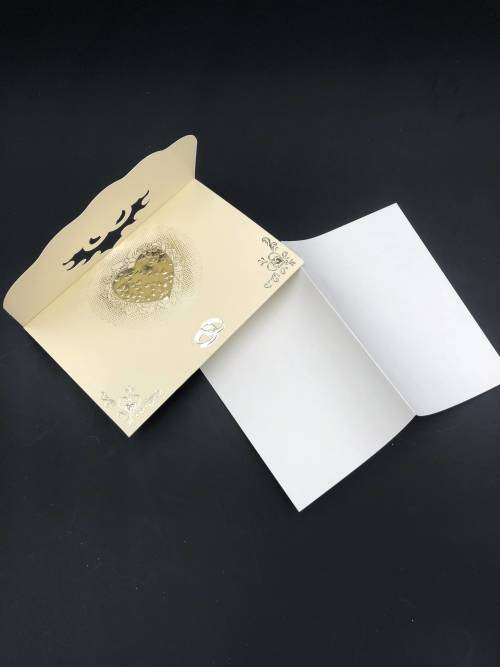 Boutique wedding invitation card set golden