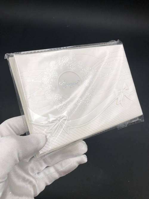 elegant wedding invitation card set white