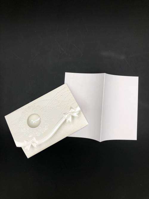 elegant wedding invitation card set white