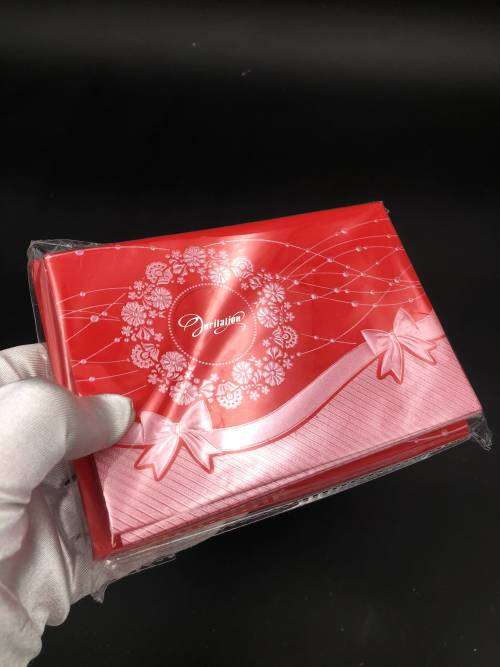 elegant wedding invitation card set red