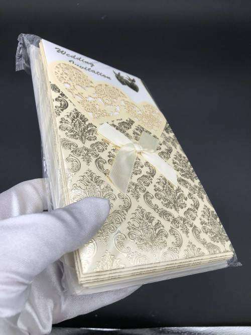 shining wedding invitation card golden