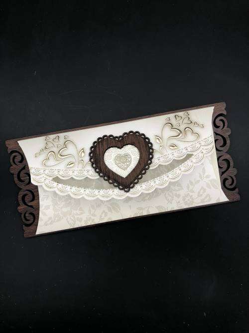 wooden wedding invitation card