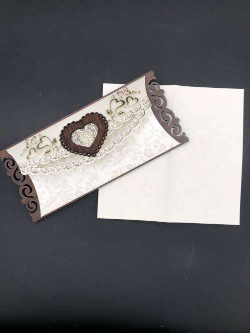 wooden wedding invitation card