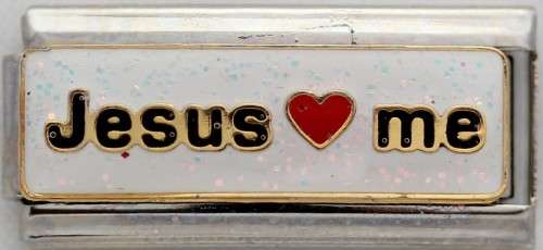Italian charms - Jesus Loves Me Double