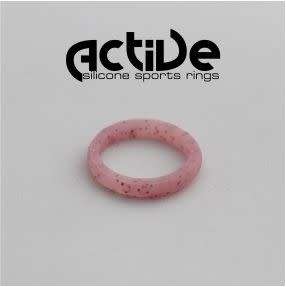 Active Silicone Ring - Ladies Stacker Glitter Pink