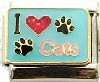 Italian charms - I love cats blue