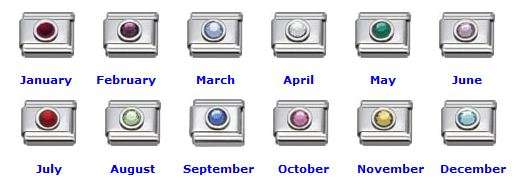 Italian charms - Round Birthstones