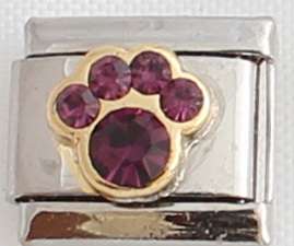 *CHRISTMAS SPECIAL* -Italian charms - Paw Birthstone February (Fits Nomination)