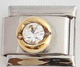 *SPECIAL* Italian charms - Round Birthstone April (Fits Nomination)