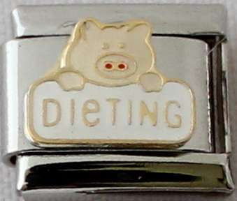 **Christmas Special** Italian charms - Dieting Pig (Fits Nomination)
