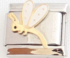 Italian charms (Fits Nomination) - White Dragonfly