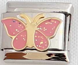Italian charms (Fits Nomination) - Pink Butterfly